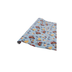 Clayre eef inpakpapier voertuigen 50x75 cm 3 vellen blauw