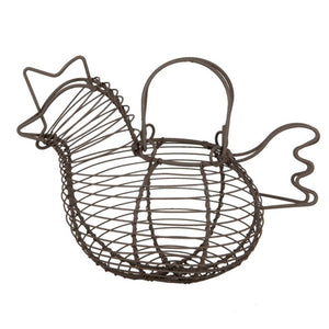Clayre eef eiermand kip bruin metaal 23x14x17cm