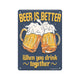 Paperdreams tekstbord metaal - beer is better