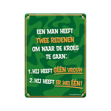 Paperdreams tekstbord metaal 22x16,5cm - twee redenen