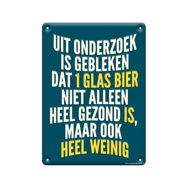 Paperdreams tekstbord metaal 22x16,5cm - uit onderzoek is gebleken
