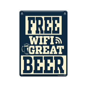 Paperdreams tekstbord metaal 22x16,5cm - free wifi