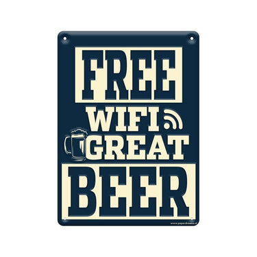 Paperdreams tekstbord metaal 22x16,5cm - free wifi