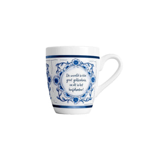 Paperdreams delfts blauwe mok - gekkenhuis - keramiek 440ml