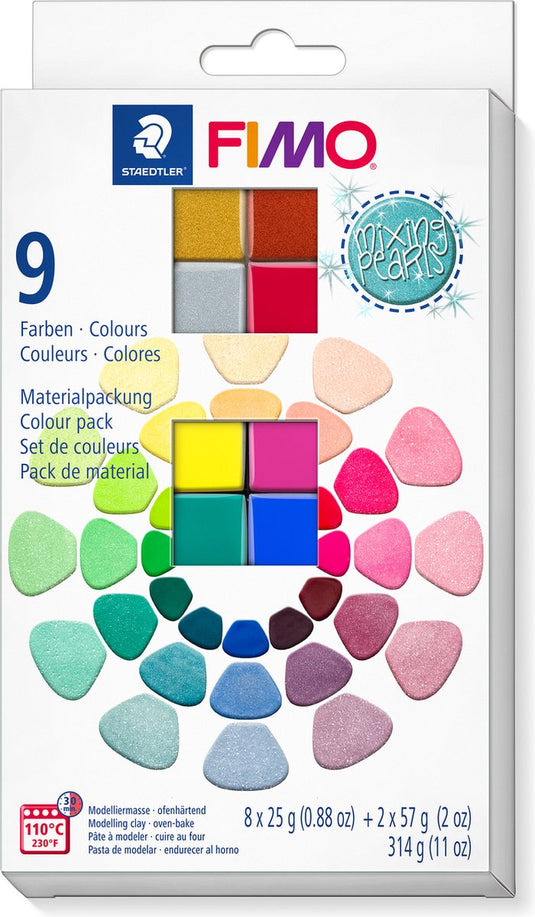 Fimo ovenhardende boetseerklei - colour pack 9 kleuren mixing mica