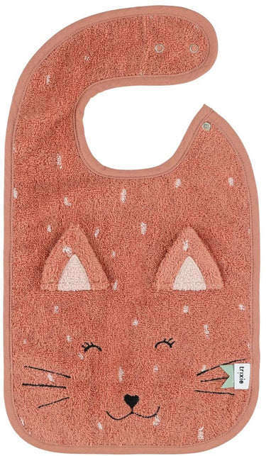 Trixie slabbetje biologisch katoen mrs. cat roze baby slab.