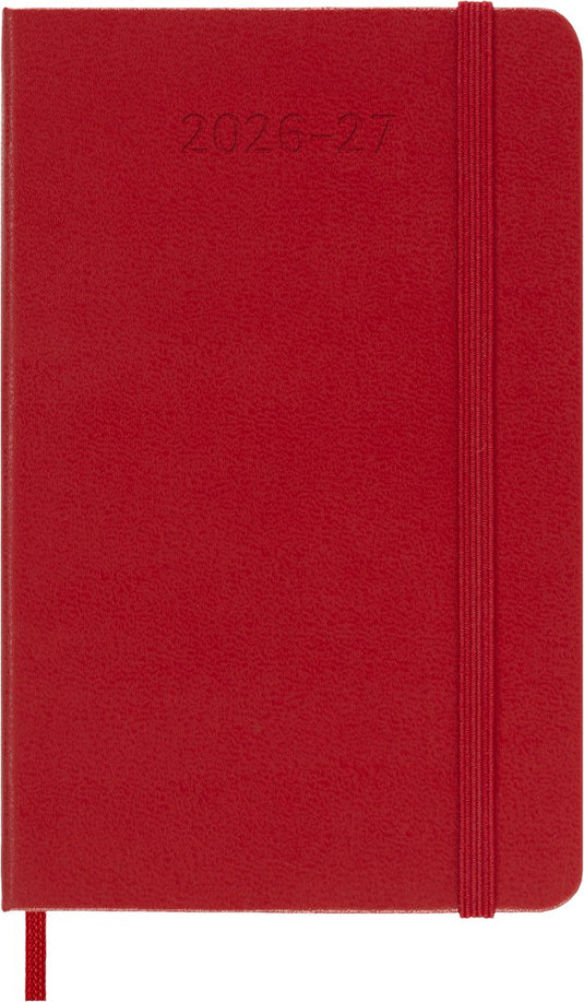 Moleskine 18 maanden agenda - 2026 27 - wekelijks - pocket - harde kaft - rood