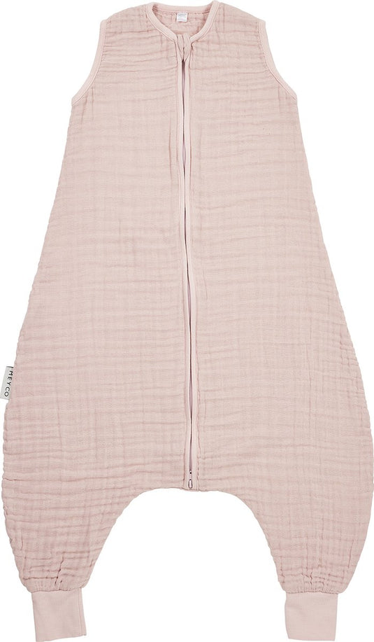 Meyco baby uni baby zomer slaapoverall jumper - pre-washed hydrofiel - soft pink - 80cm - 0.5 tog