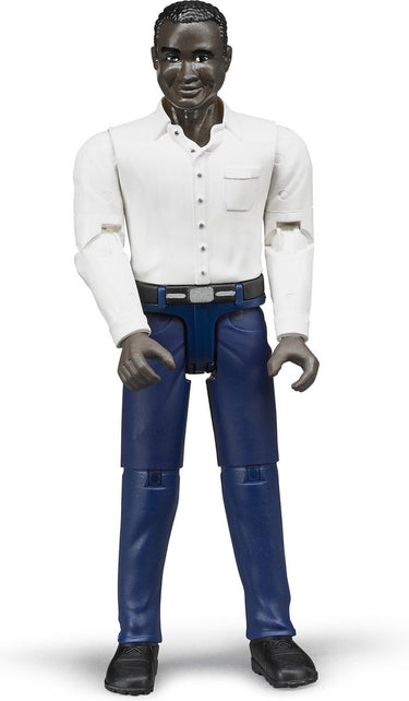 Bruder speelfiguur donker man met blauwe broek