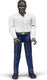 Bruder speelfiguur donker man met blauwe broek