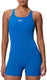 Speedo endurance+ legsuit dames sportbadpak - kleurvast badpak dames met pijpjes - zwempak dames met borstvoering - sportbadpak dames met racerback - blauw - 36