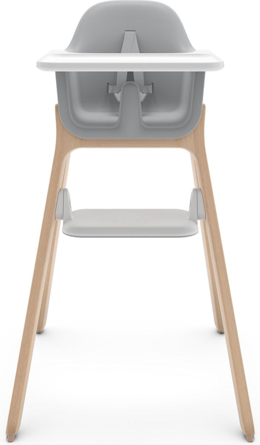 Uppababy ciro chloe - kinderstoel - grijs - hout - verstelbare voetensteun - afneembaar eetblad