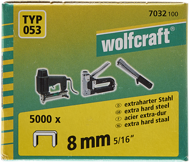 Wolfcraft - nietjes type 53 voor tacker - 5000 stuks - nieten met brede rug - extra hard staal - type 053 - 7032100