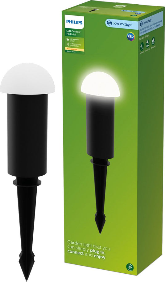 Philips led philips edwina gardenlink - sokkellamp met spies - 24v - warm wit licht; 2700k - zwart - tuinpadverlichting