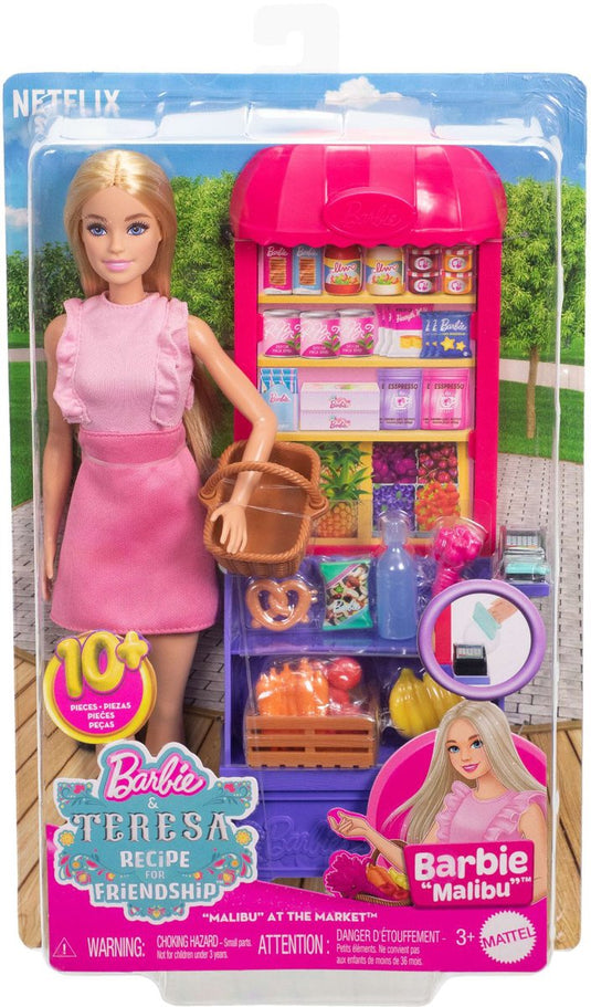 Barbie en teresa recept voor vriendschap kruidenierskraam - pop en speelset