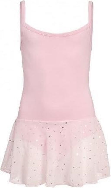 Papillon balletpakje spaghettiband met glitter roze - maat 152
