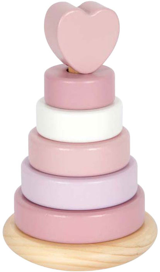 Small foot - houten stapeltoren roze - 7dlg.