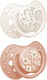Difrax lovi fopspeen dynamisch - classy - 0 tot 6 maanden - blossom - wit oranje - 2 stuks