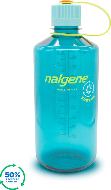 Nalgene - narrow mouth bottle - drinkfles - waterfles - lekvrij - 1000ml - bpa free - sustain - cerulean