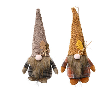 Decoris beeld gnoom polyester bruin geel dia.6x15cm