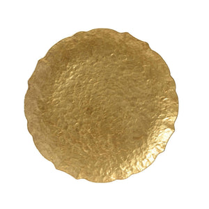 Decoris decobord kunststof slagwerklook ø33cm goud