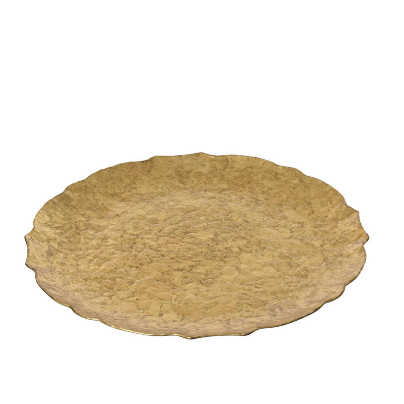 ギャラリービューアに画像をロードする, Decoris decobord kunststof slagwerklook ã˜33cm goud
