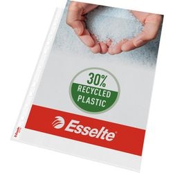 Esselte showtas a4 - 30% gerecycled plastic - 100 stuks - transparant - voor thuiswerken - ideaal voor thuiskantoor