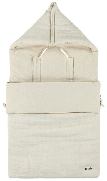 Trixie voetenzak bliss beige – autostoel kinderwagen – biologisch katoen – vanaf geboorte