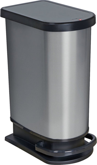 Rotho paso mono pedaalemmer- prullenbak 50l - bpa vrij - zilvermetallic