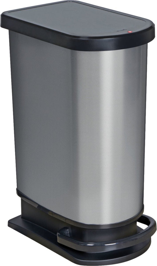 Rotho paso mono pedaalemmer- prullenbak 50l - bpa vrij - zilvermetallic