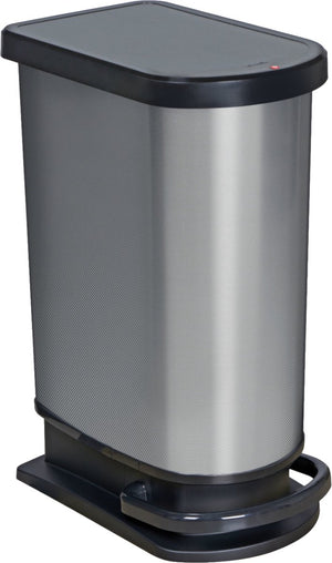 Rotho paso mono pedaalemmer- prullenbak 50l - bpa vrij - zilvermetallic