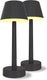 Calex oplaadbare tafellamp lucca - set van 2 stuks - draadloos - dimbaar - warm wit licht rgb - waterdicht - decoratie voor tuin, woonkamer, slaapkamer - sfeerverlichting – zwart