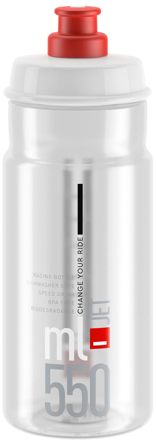 Elite bidon jet plus bottle jet plus 550ml clear red