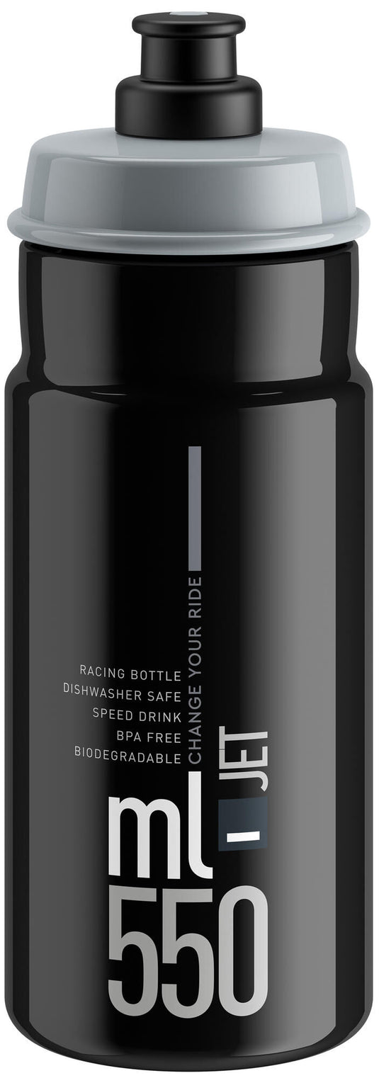 Elite bidon jet plus bottle jet plus 550ml black grey