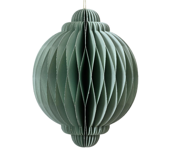 Afbeelding laden in galerijviewer, Decoris kersthanger van papier 100% fsc dia11x15cm groen
