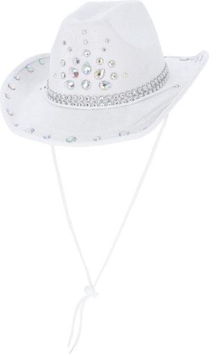 Smiffys kostuum hoed rhinestone cowboy hat wit