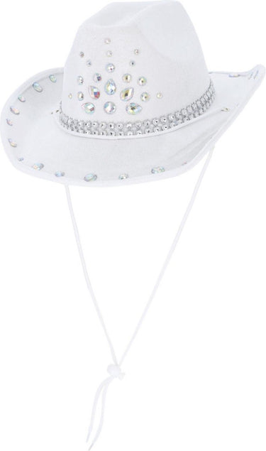 Smiffys kostuum hoed rhinestone cowboy hat wit