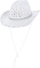 Smiffys kostuum hoed rhinestone cowboy hat wit