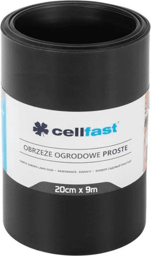 Cellfast - rechte tuinrand van 20cm x 9m - zwart kleur
