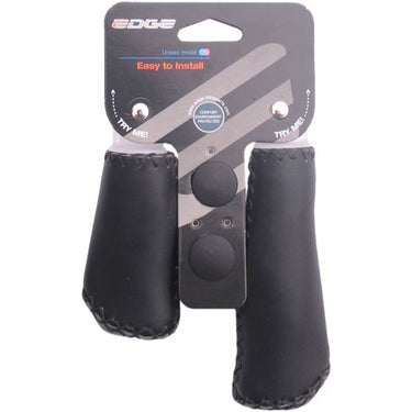 De Edge Leather Grip - Ergonomisch Lederen Handvatset - 135mm 92mm - Zwart