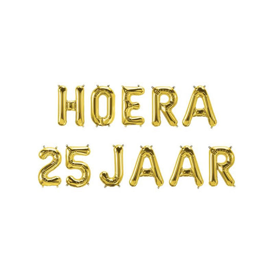 Paperdreams folie ballon slinger - hoera 25 jaar