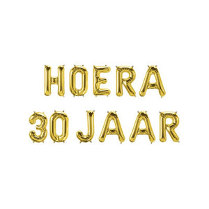 Paperdreams folie ballon letterslinger - hoera 30 jaar