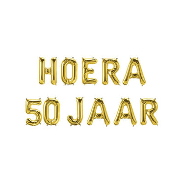 Paperdreams folie ballon letterslinger - hoera 50 jaar