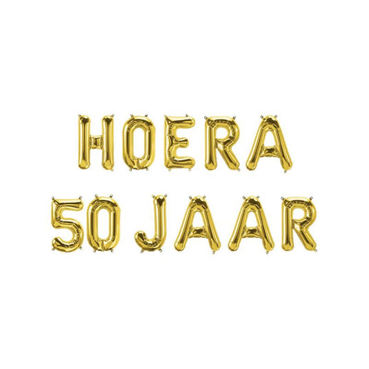 Paperdreams folie ballon slinger - hoera 50 jaar