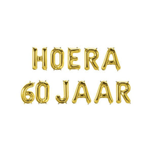Paperdreams folie ballon letterslinger - hoera 60 jaar