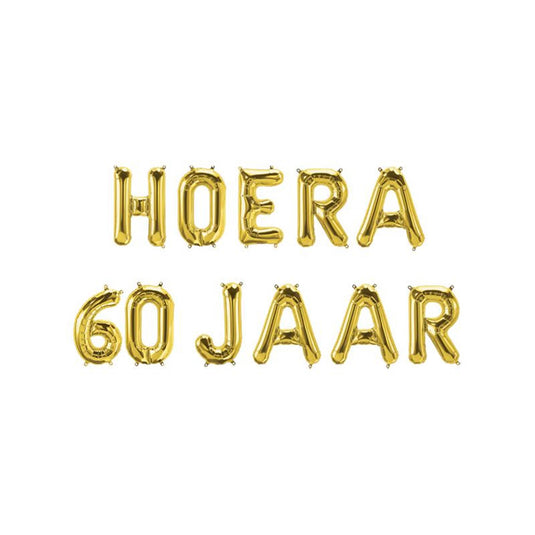 Paperdreams folie ballon letterslinger - hoera 60 jaar