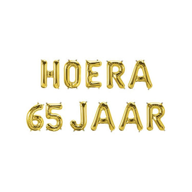 Paperdreams folie ballon letterslinger - hoera 65 jaar