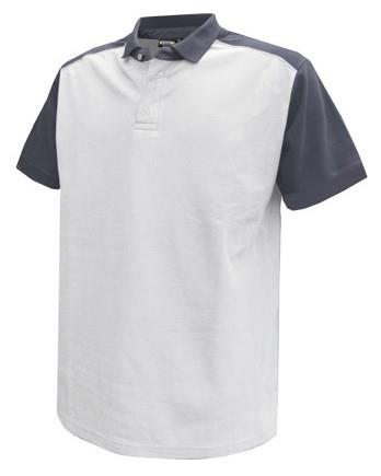 Dassy polo shirt cesar katoen wit grijs xl