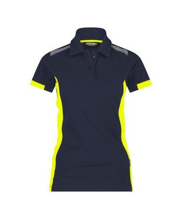 Dassy polo veracruz women nachtblauw fluogeel m