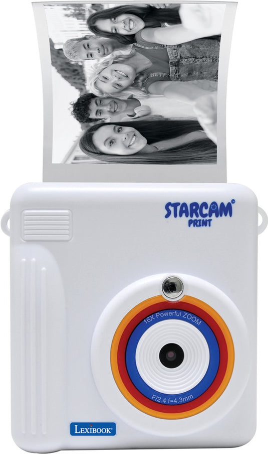 Lexibook starcam® afdruk, camerapakket met instantprinter, 3 papierrollen en nekband